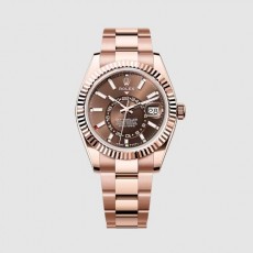 [premium] R 롤렉* 스카이 드웰러 오이스터 42mm 브라운 다이얼 오토매틱 메탈 시계