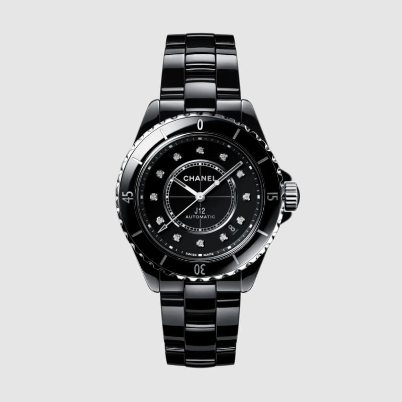 [premium] C 샤* J12 칼리버 38mm 블랙 세라믹 스틸 다이아몬드 인디케이터 오토매틱 메탈 시계