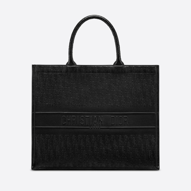 D 디* Book Tote 오블리크 엠보 미디엄 백