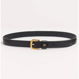 V 발렌티* 브이로고 시그니처 유광 송아지 가죽 벨트 40mm